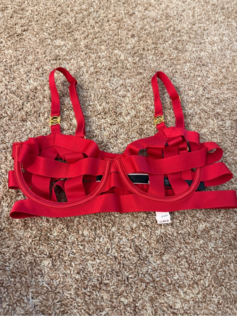 Victorias Secret Red Strappy Underwire Bra - Women Intimates & Sleepwear 34c NWT